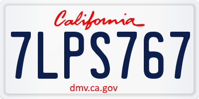 CA license plate 7LPS767