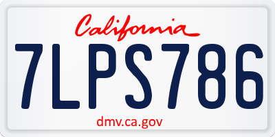 CA license plate 7LPS786
