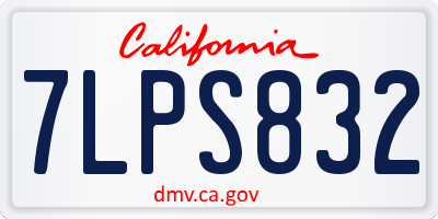 CA license plate 7LPS832