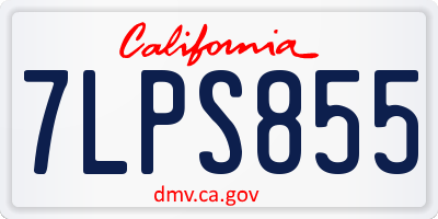 CA license plate 7LPS855