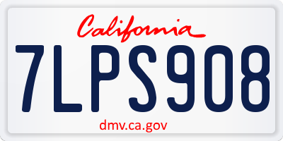 CA license plate 7LPS908