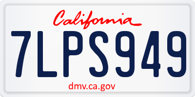 CA license plate 7LPS949