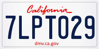 CA license plate 7LPT029