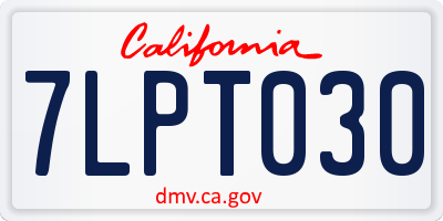 CA license plate 7LPT030
