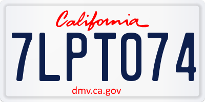 CA license plate 7LPT074