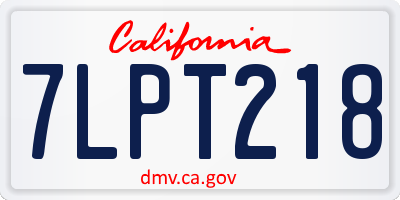 CA license plate 7LPT218