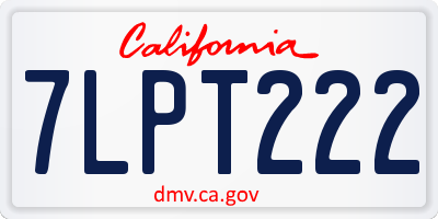 CA license plate 7LPT222