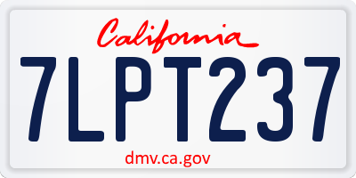CA license plate 7LPT237