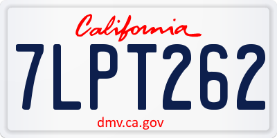 CA license plate 7LPT262