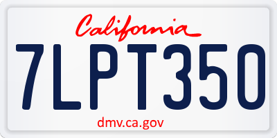 CA license plate 7LPT350