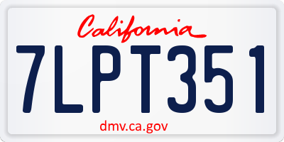CA license plate 7LPT351