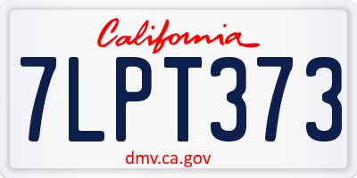 CA license plate 7LPT373