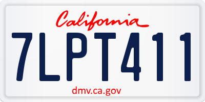 CA license plate 7LPT411