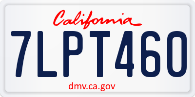 CA license plate 7LPT460