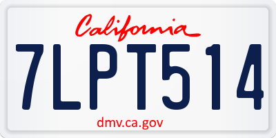 CA license plate 7LPT514