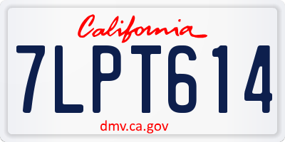 CA license plate 7LPT614