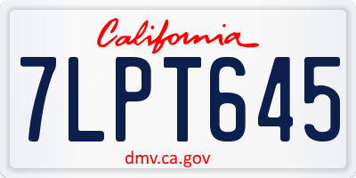 CA license plate 7LPT645
