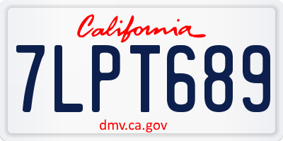 CA license plate 7LPT689