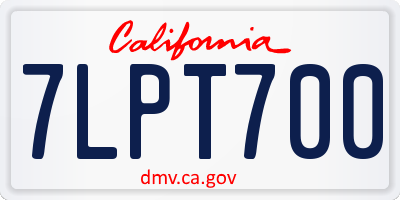 CA license plate 7LPT700