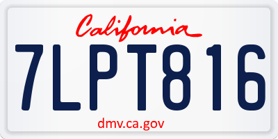 CA license plate 7LPT816