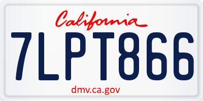 CA license plate 7LPT866