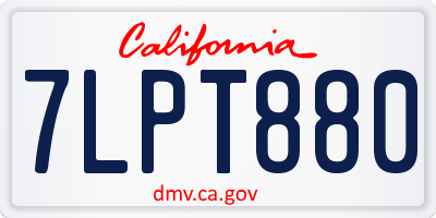 CA license plate 7LPT880
