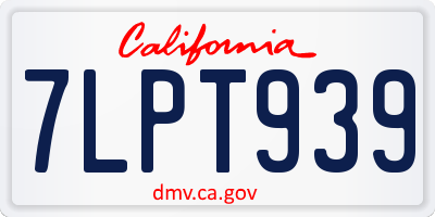 CA license plate 7LPT939