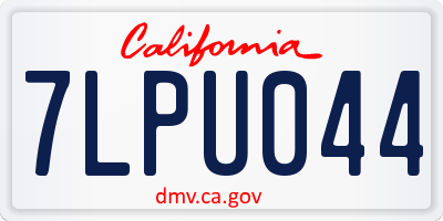 CA license plate 7LPU044