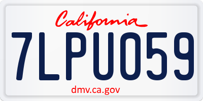 CA license plate 7LPU059