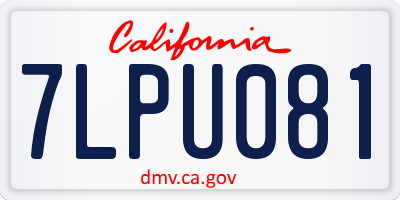 CA license plate 7LPU081