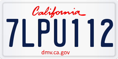 CA license plate 7LPU112