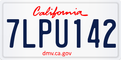 CA license plate 7LPU142
