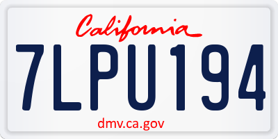 CA license plate 7LPU194