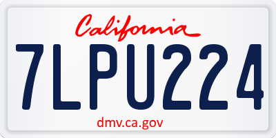 CA license plate 7LPU224