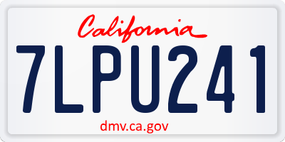 CA license plate 7LPU241