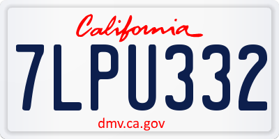 CA license plate 7LPU332