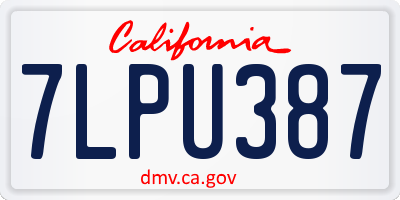 CA license plate 7LPU387