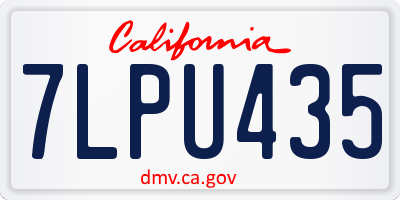 CA license plate 7LPU435