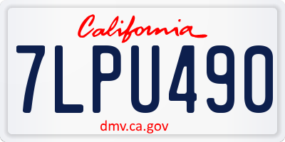 CA license plate 7LPU490
