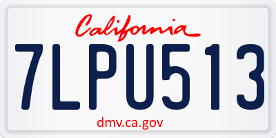 CA license plate 7LPU513