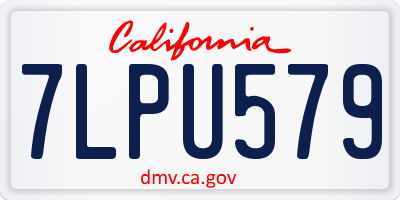 CA license plate 7LPU579