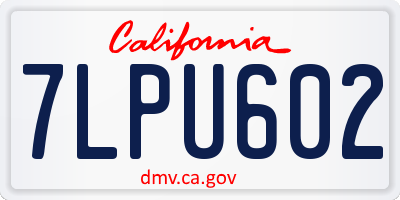 CA license plate 7LPU602