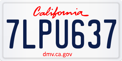 CA license plate 7LPU637