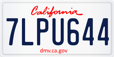 CA license plate 7LPU644