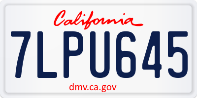CA license plate 7LPU645