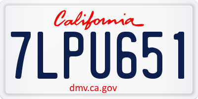 CA license plate 7LPU651