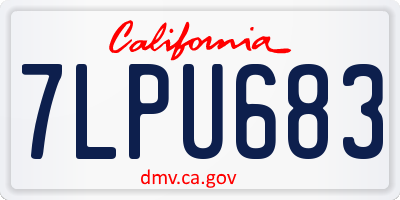 CA license plate 7LPU683