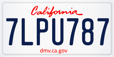 CA license plate 7LPU787