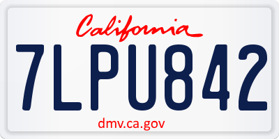 CA license plate 7LPU842