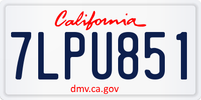 CA license plate 7LPU851